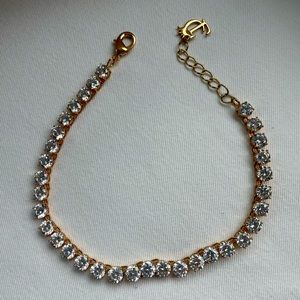 Rhinestone choker/necklace, rose gold, real housewives of NYC,Luann de Lesseps